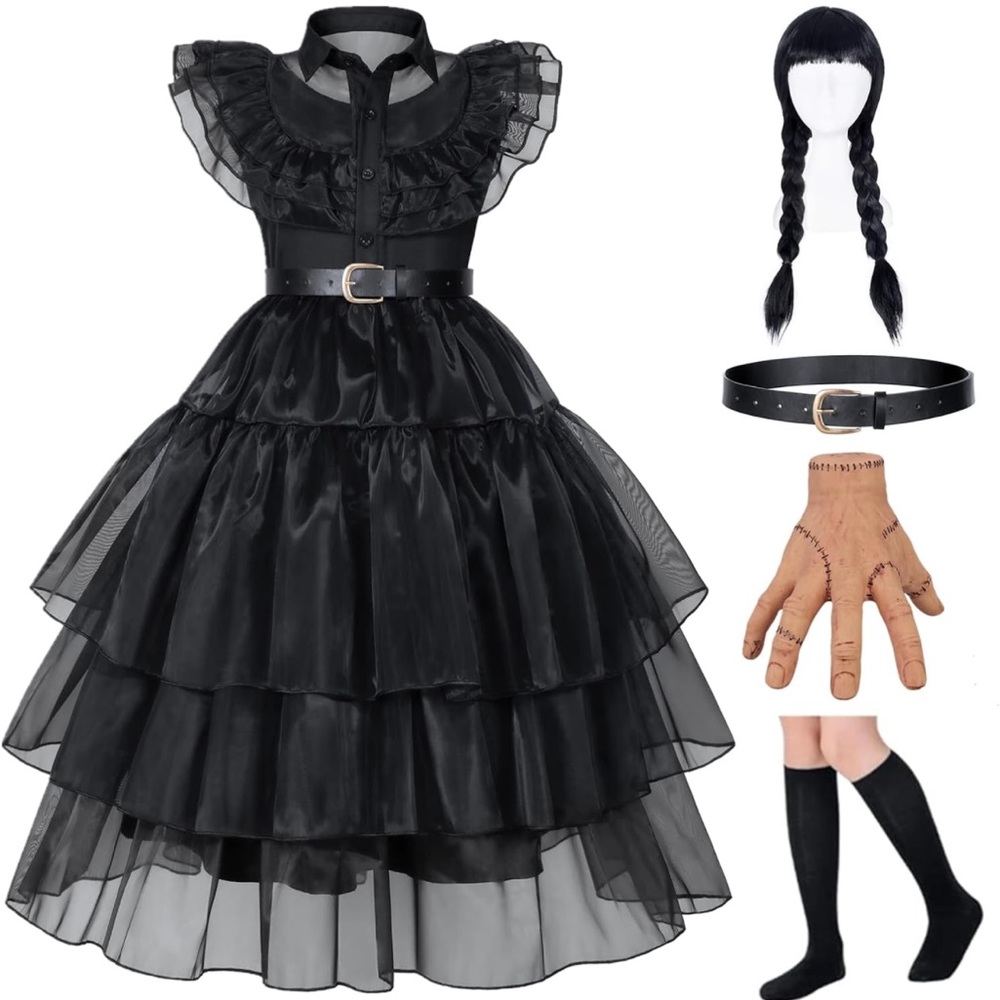 Wednesday Addams Costume Dress for Girls (size M) - BRAND NEW